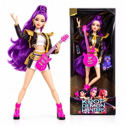 3-in-1 K-Pop Demon Hunters Fashion Doll Set with Guitar, Outfit & Boots